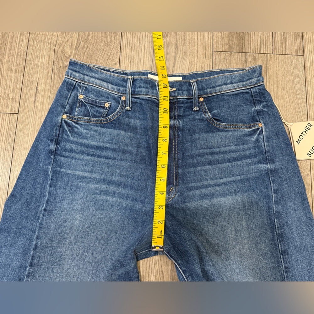 MOTHER High-Rise Straight Jeans in Medium Blue Wash - Picture 7 of 13